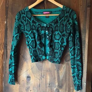 Yes!  Cropped snake print cardigan!